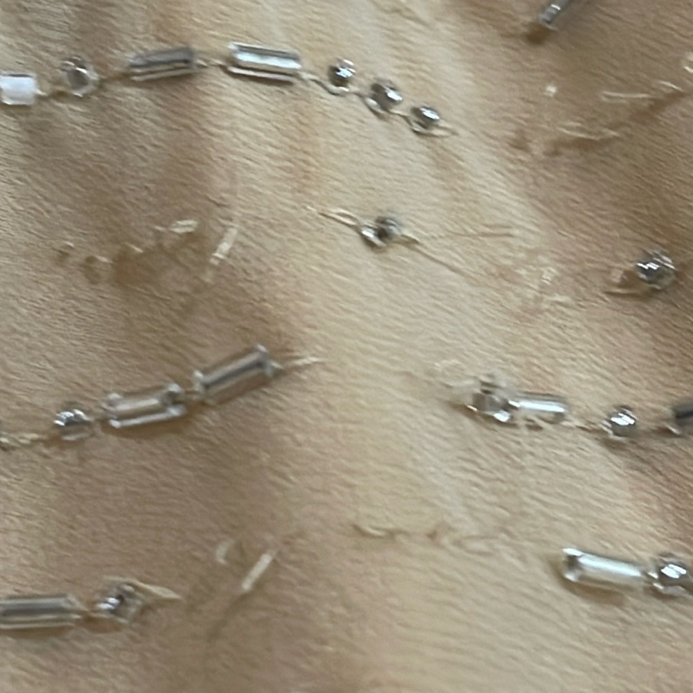 Aidan Mattox Mini Beaded Tan Gold Metallic Dress size 4 Holiday Christmas Party - Picture 9 of 16